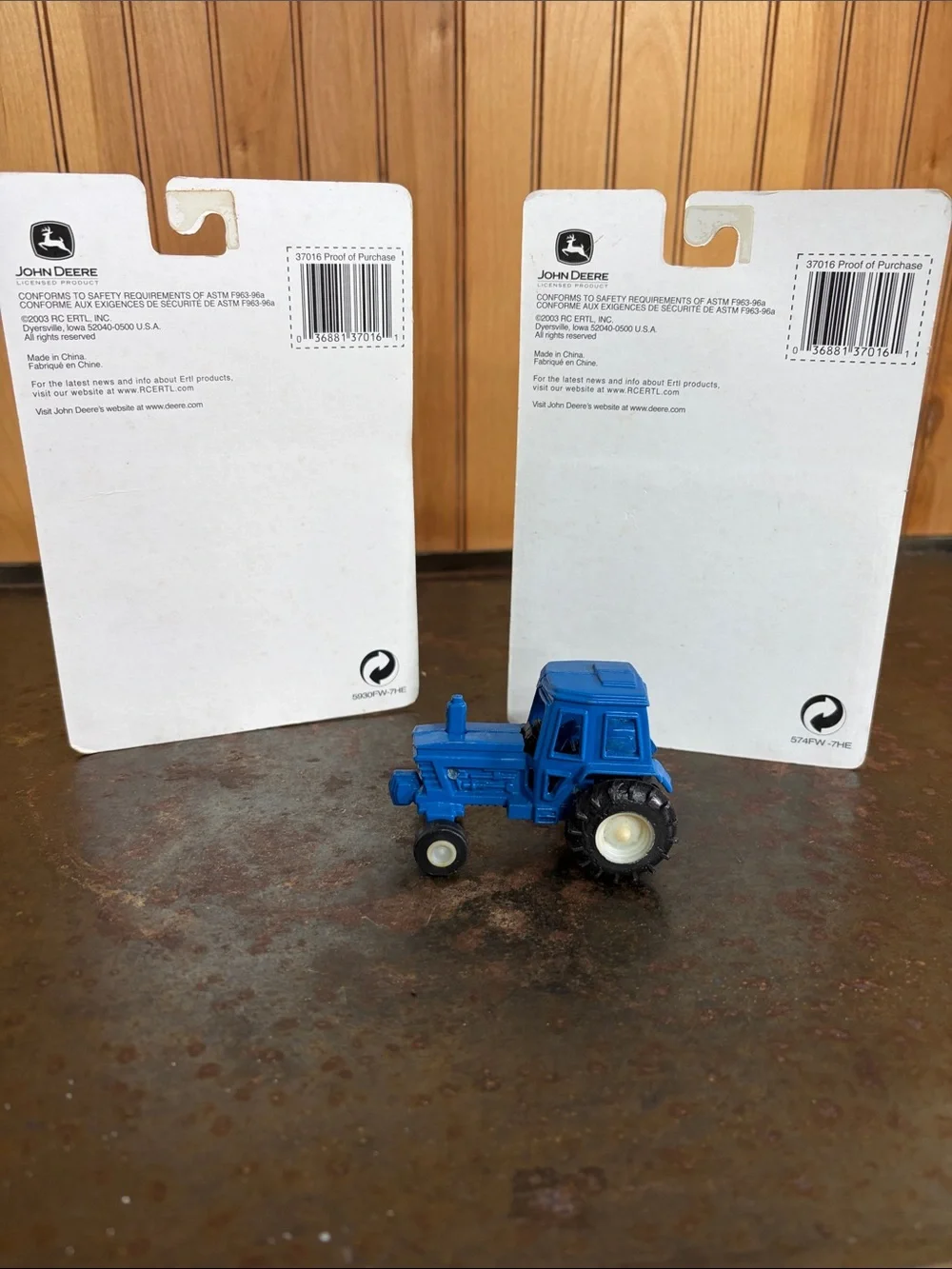 John Deere Farm Cake Toppers (2) VTG ERTL & 1/64 Die-Cast Toy Tractor(Unbranded)